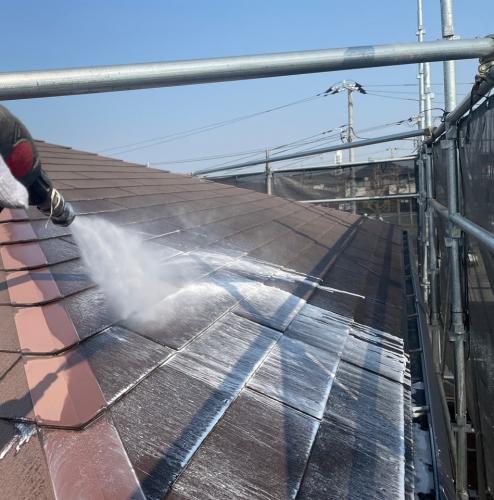 屋根のバイオ高圧洗浄