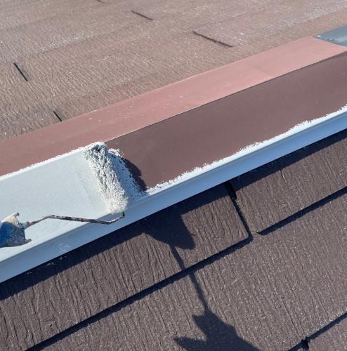 棟板金のサビ止め塗装